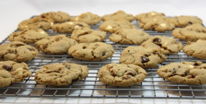 Hazelnut Triple Chocolate Chip Cookies