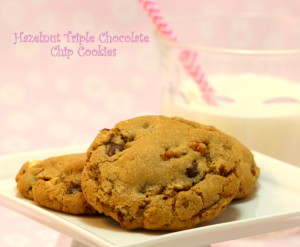 Hazelnut Triple Chocolate Chip Cookies