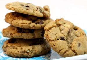 Hazelnut Triple Chocolate Chip Cookies