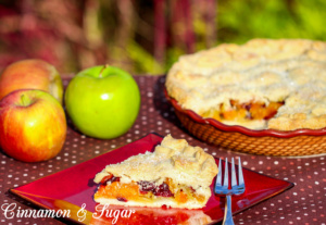 Apple Pie á la Grace Paley combines tart ruby cranberries, ambrosial orange apricots and crunchy fall apples together to make a pie that bursts with flavor!