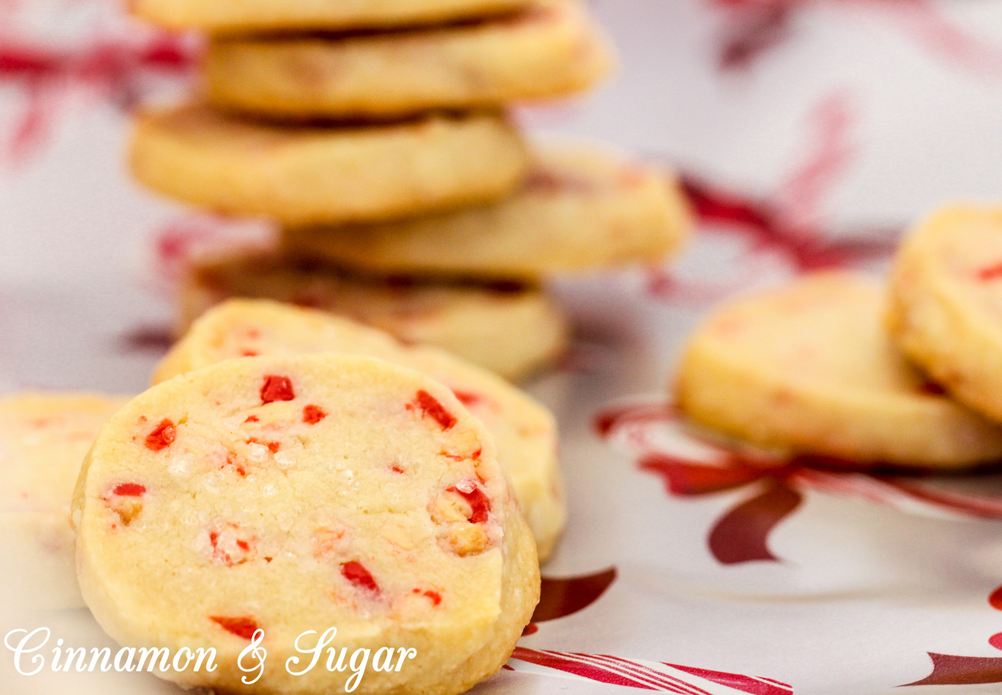 Peppermint Shortbread Cookies Cinnamon and Sugar