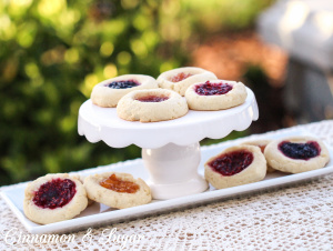 Josie's Jelly Cookies are tender shortbread cookies filled with your favorite flavor of jam, making them beautiful & elegant with the jeweled-toned center.