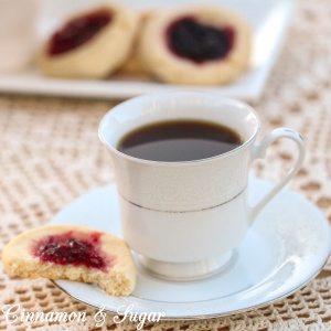 Josie's Jelly Cookies are tender shortbread cookies filled with your favorite flavor of jam, making them beautiful & elegant with the jeweled-toned center.