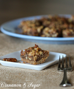 Gooey maple filling surrounding crunchy, buttery pecans on top of a pecan based shortbread crust. Rich and satisfying Maple Pecan Squares are easy to make.