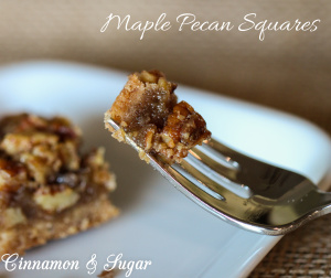 Gooey maple filling surrounding crunchy, buttery pecans on top of a pecan based shortbread crust. Rich and satisfying Maple Pecan Squares are easy to make.