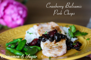 Using only 5 ingredients, Cranberry Balsamic Pork Chops are quick to cook with a stunning, flavorful pan sauce that will elevate any dinner! Recipe shared with permission granted by Peg Cochran, author of BERRY THE HATCHET. 