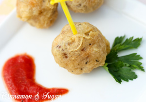 Talia's Deep-Fried Meatballs are delicious golden brown morsels that are perfect appetizers or a casual main course. These meatballs will become a favorite!