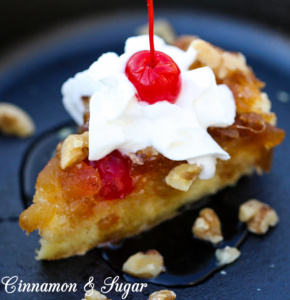 Baked in a cast iron skillet, Topsy-Turvy Pineapple Torte's meringue based cake develops a sensational flavor and crust. A rustic, impressive dessert!