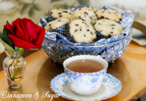 Chocolate Chip Muffins have a delicate, moist crumb, the added mini chocolate chips add a rich decadence and sparkling sugar adds visual & textural appeal.