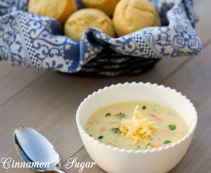 Easy to make and full of vegetables, this Gouda and Harvest Vegetable Chowder uses nutty, buttery cheese for flavoring and will be a healthy family favorite