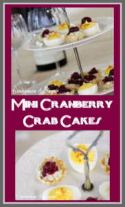 Mini Cranberry Crab Cakes are perfect appetizers for holidays with creamy flavorful crab filling in crunchy tart shells & topped with sweet cranberry sauce.