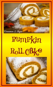 Pumpkin Roll Cake combines a thin layer of spiced pumpkin cake with creamy, tangy cream cheese rolled inside. Delicious and picture perfect presentation!