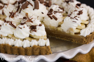 Classic Banoffee Pie is a traditional English dessert which combines bananas, toffee, and sweet whipped cream. It is certain to satisfy any sweet-tooth! 