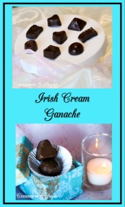 Irish Cream Ganache is a decadently rich candy. Dark chocolate is infused with the smooth flavor of Irish Cream for a surprisingly easy to make dessert.