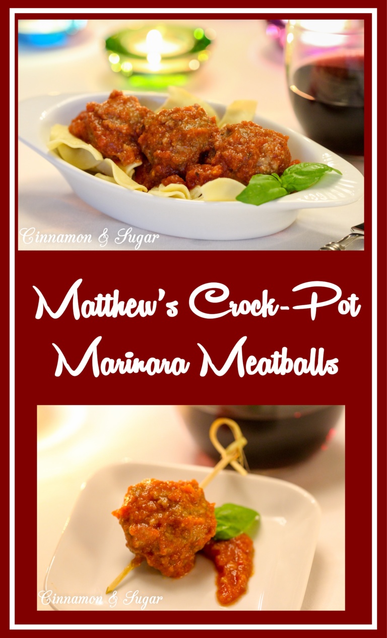Matthew's CrockPot Marinara Meatballs Cinnamon and Sugar