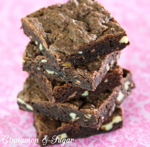 Molly's Double Chocolate Cookie Bars uses both cocoa powder & chopped dark chocolate. This delightful dessert will be a sure hit with chocolate lovers!