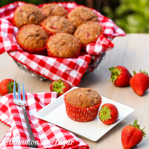 With less than 180 calories per muffin, these Strawberry Smash Muffins are a guilt-free indulgence with delicious flavor and a satisfying moist richness!