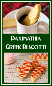 Paximathia Greek Biscotti are flavored using Ouzo for a traditional taste. These cookies can be made a few weeks in advance, perfect for gift giving!