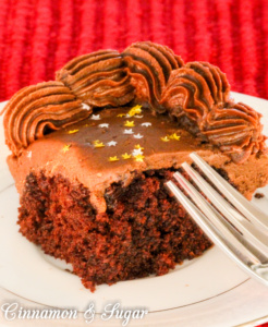 Chocolate Spice Cake with mocha frosting mixes up quickly with minimal cleanup. Delicate, moist, flavorful crumb, this vegan cake will become a favorite!