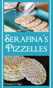 Serafina's Pizzelles (Italian Christmas Waffle Cookies) have a delicate flavor and are beautifully lacy with the addition of a dusting of powdered sugar. 