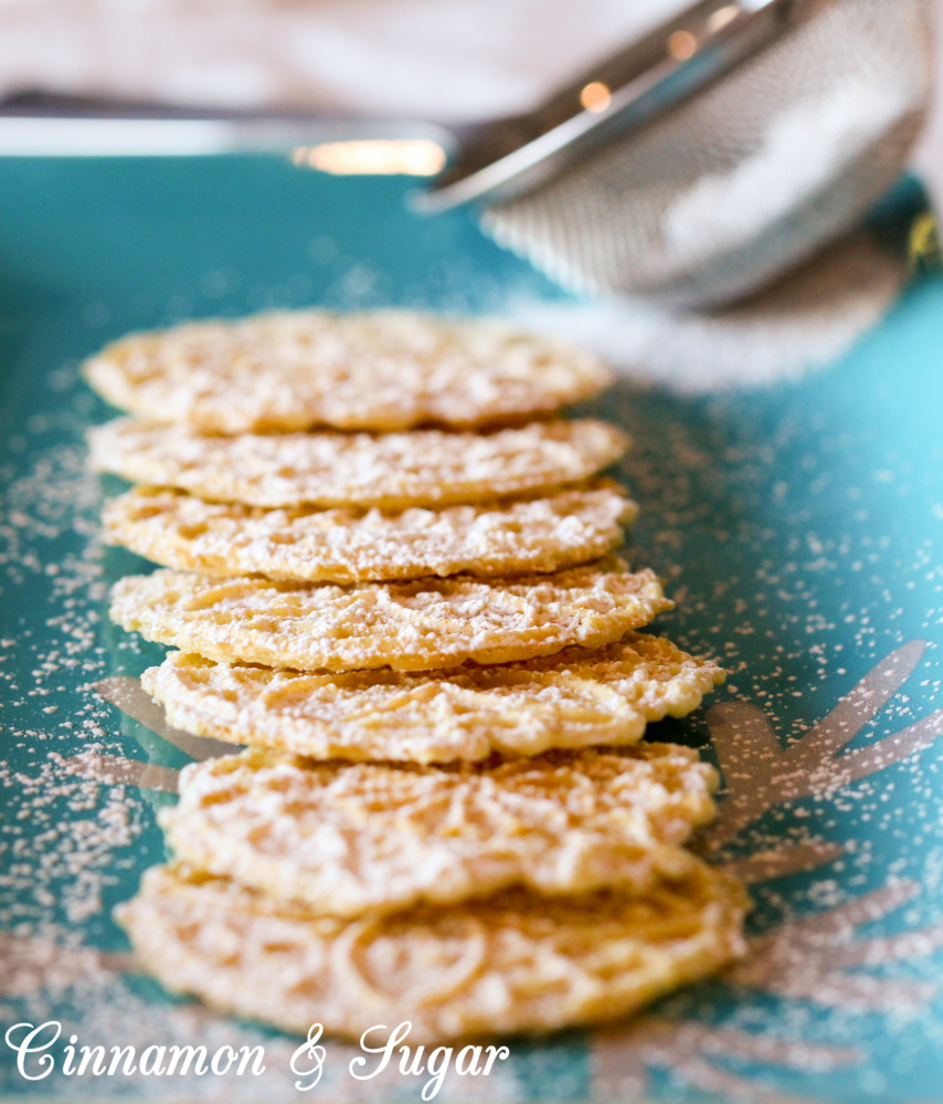 Serafina's Pizzelles (Italian Christmas Waffle Cookies) Cinnamon and Sugar