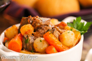 Recipe was handed down to the author by her grandmother. Hearty & full of flavor, this Beef Stew will satisfy appetites, providing warmth and nourishment!