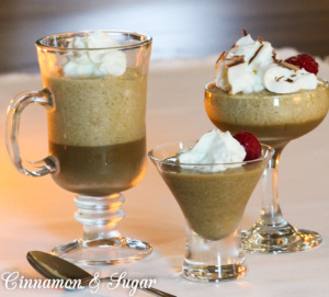 Chilled coffee souffle is a refreshing dessert with an airy fluffy topping sitting on a sweet and creamy coffee concoction. 