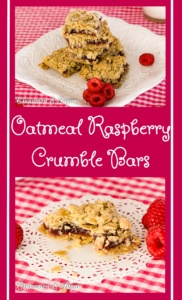 Oatmeal Raspberry Crumble Bars mix up quickly with a hearty, tasty crust and topping sandwiching sweet-tart raspberry filling providing a satisfying treat. 