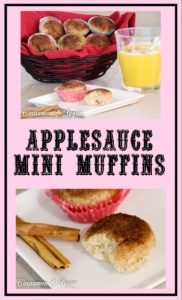 A breeze to mix up, Applesauce Mini Muffins are fun bites of apple and cinnamon yumminess and perfect for little hands to hold.