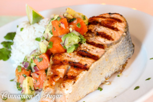Grilled Salmon with Papaya & Avocado Pico de Gallo is a tropical twist on an elegant, easy dinner. Perfect for casual dining or for impressing guests. 
