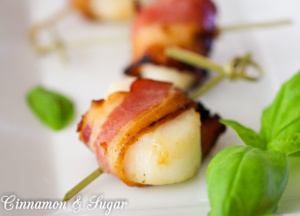 Scallops with Maple-Glazed Bacon are quick to assemble with simple ingredients, yet results in an elegant, delicious appetizer for any party or meal! 