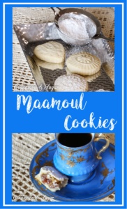 A traditional Middle Eastern treat, Maamoul Cookies are shortbread type cookies stuffed with dates or walnuts & pressed into an intricate mold before baking. Recipe shared with permission granted by Catherine Bruns, author of FROSTED WITH REVENGE. For the full recipe please visit: https://cinnamonsugarandalittlebitofmurder.com/2017/05/maamoul-cookies/