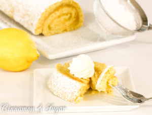 Lemon sponge cake that is quick to bake up then filled with luscious lemon curd, Lemon Jelly Roll Cake will be the star of any dessert table. 