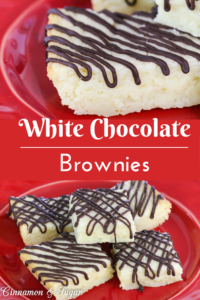 Rich, soft and chewy with a delicate white chocolate flavor, these White Chocolate Brownies make a nice after dinner dessert or a mid-afternoon treat.  