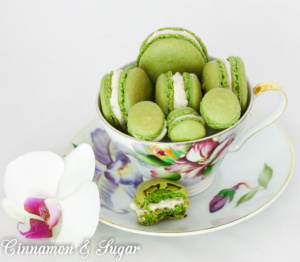 Naturally gluten-free Matcha Green Tea Macarons have an earthy delicate green tea flavor that melds with the spiciness of both fresh and crystallized ginger