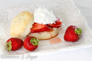 Easy Strawberry Shortcake is almost as quick as buying pre-packaged shortcakes. Using only 3 ingredients for the shortcake and fresh strawberries and cream, you'll make this all summer long! 