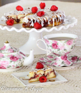 Raspberry-Almond Deep-Dish Coffee Cake uses both fresh raspberries & raspberry jam with a fuss-free batter allowing you to get it on the table quickly.