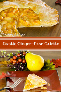 Rustic Ginger-Pear Galette comes together quickly using fresh, ripe pears, candied ginger, and tart apricot jam for shine & color. A delicious fall dessert! 