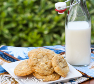 Aloha Mix-up Cookies starts with a sweet brown sugar cookie dough base and adds in Hawaiian macadamia nuts, pineapple, coconut and white chocolate to tantalize your taste buds! 