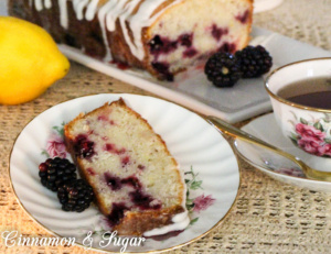 Blackberry Lemon Pound Cake is full of delicious summer flavor with a tender, rich crumb while the lemony icing adds another layer of yumminess! 