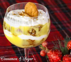 Gingerbread-Eggnog Trifle relies on convenience products during the busy holiday season, to create a decadent holiday-flavored dessert!