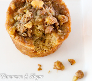 Banana Nut Muffins are full of flavor, super moist and topped with a crunchy, heart-healthy walnut streusel. A great choice for breakfast or snacks. 