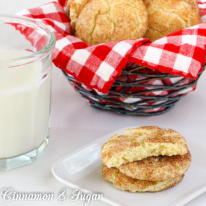 Your Jokes Make Me Snicker-Doodle Cookies are a bit crunchy on the outside, soft and chewy on the inside. A burst of spiced flavor from the cinnamon and sugar on the outside gives way to a sweet cookie on the inside proving why Snickerdoodle Cookies are a crowd favorite.