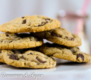 Hope’s Favorite Chocolate Chip Cookies are generously-sized cookies that are thick and soft with just a bit of chewiness thanks to the addition of a bit of bread flour. While I’ve never met a chocolate chip cookie that I didn’t like, these are perfection!
