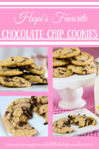 Hope’s Favorite Chocolate Chip Cookies are generously-sized cookies that are thick and soft with just a bit of chewiness thanks to the addition of a bit of bread flour. While I’ve never met a chocolate chip cookie that I didn’t like, these are perfection!