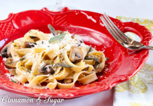 Tagliarini Pasta with Brown Butter, Sage, and Porcini Mushrooms: butter, cheese, sage & mushrooms don’t seem like many ingredients, yet they combine to create an amazingly delicious pasta dish! Elegant enough for guests and satisfying enough for family dinners.