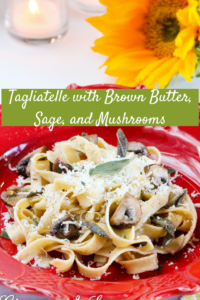 Tagliarini Pasta with Brown Butter, Sage, and Porcini Mushrooms: butter, cheese, sage & mushrooms don’t seem like many ingredients, yet they combine to create an amazingly delicious pasta dish! Elegant enough for guests and satisfying enough for family dinners.