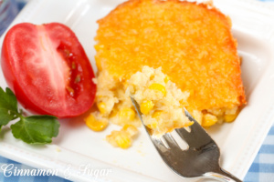 Summer Corn Casserole relies on convenience products making it super easy to mix together and bake, yet it allows the corn flavor to shine through. And since frozen or canned corn may be used instead of fresh summer corn, you can enjoy this year round!