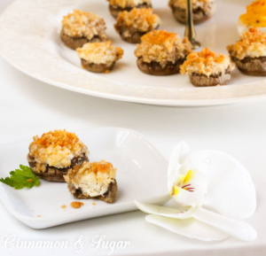 An elegant, delicious appetizer these Stuffed Mushroom Caps use only four simple ingredients and are a snap to put together!