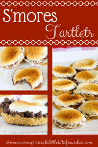 S'more Tartlets use graham cracker crumbs pressed into a mini muffin tin, topped with chocolate candy & marshmallows creating a twist on this summer campfire treat!